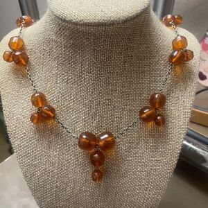 Amber beaded necklace vintage